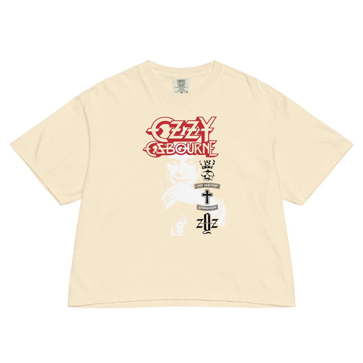 Ozzy Osbourne Holy Trinity Mineral Wash Womens Crop Top