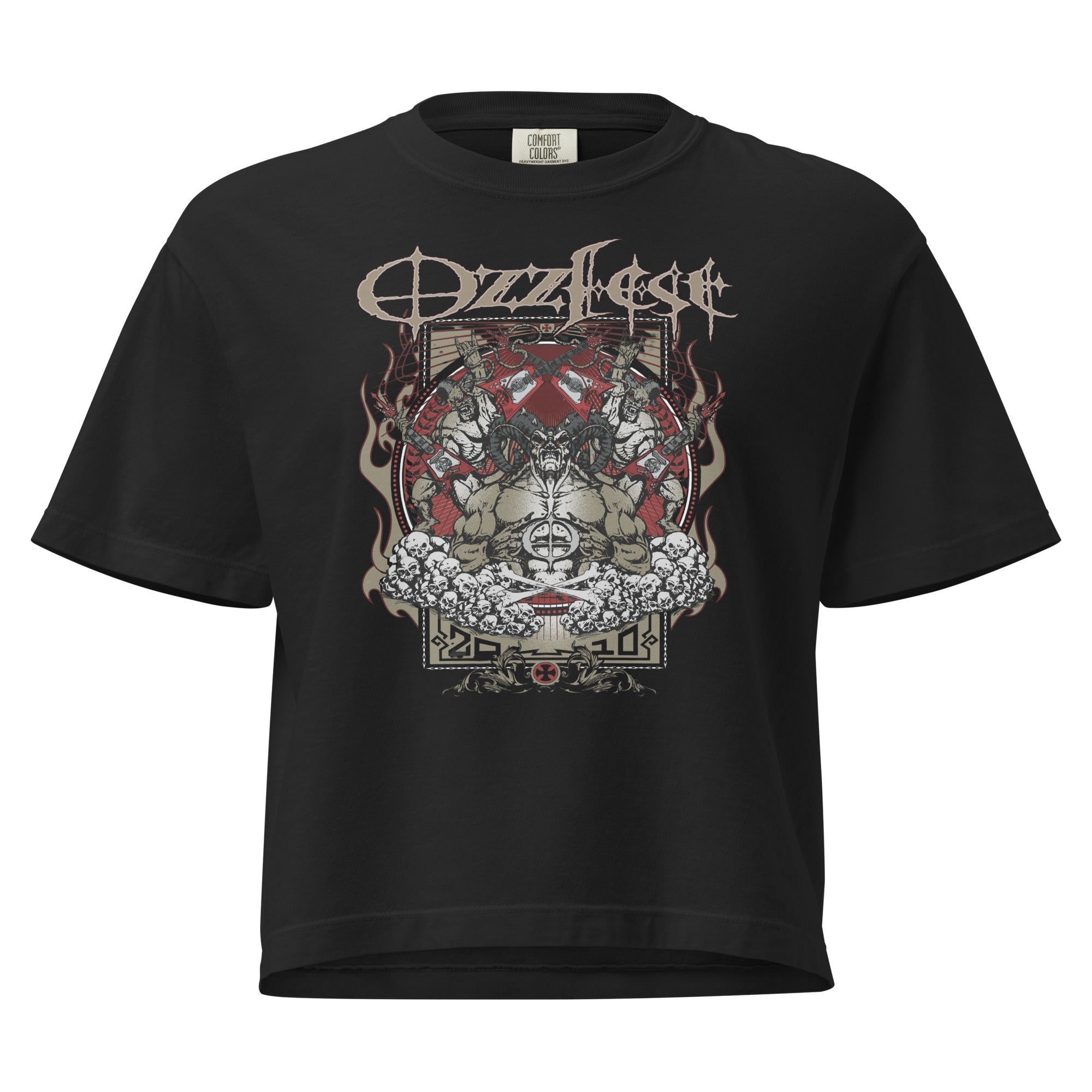 Ozzy Osbourne Vintage 2010 Ozzfest Mineral Wash Womens Crop Top