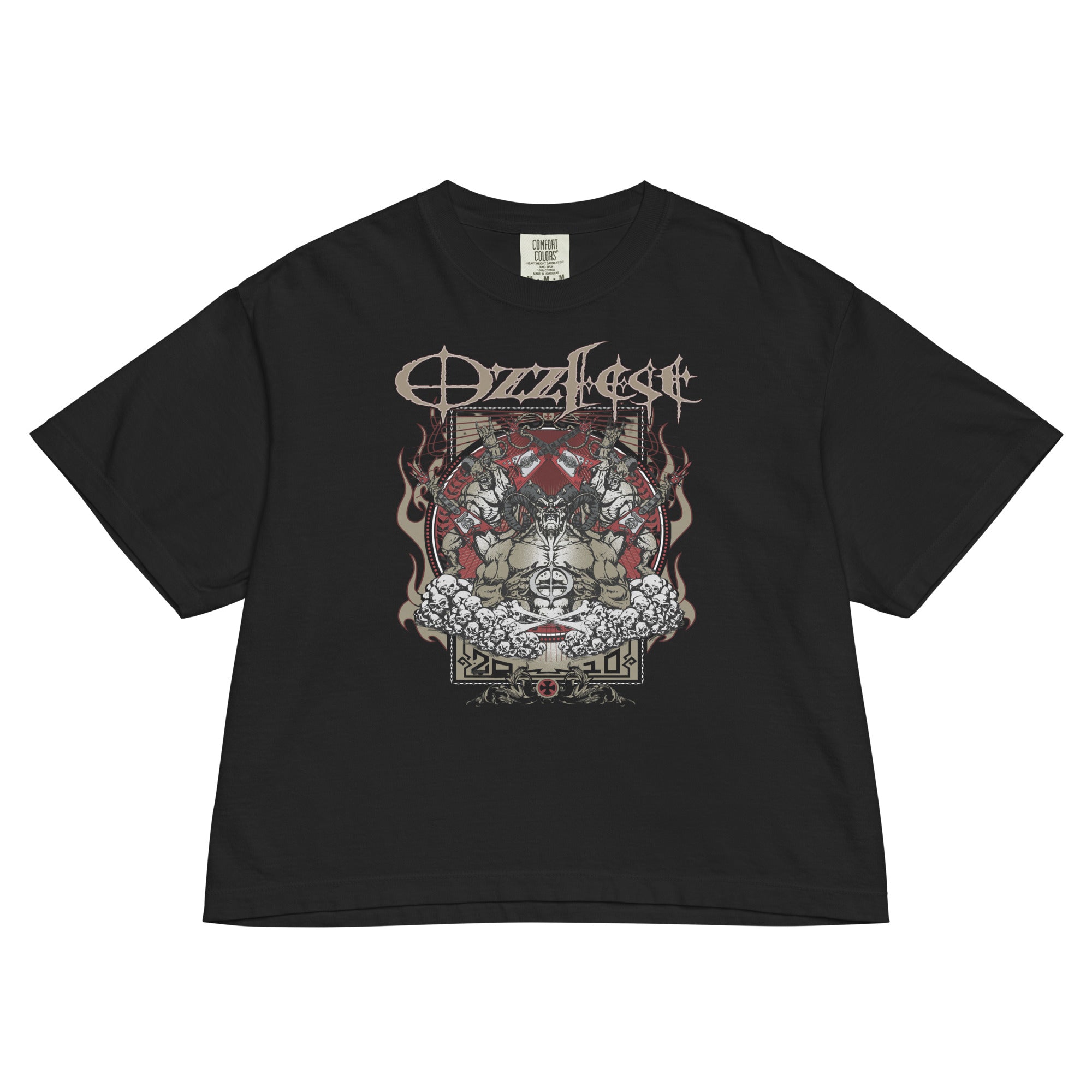Ozzy Osbourne Vintage 2010 Ozzfest Mineral Wash Womens Crop Top