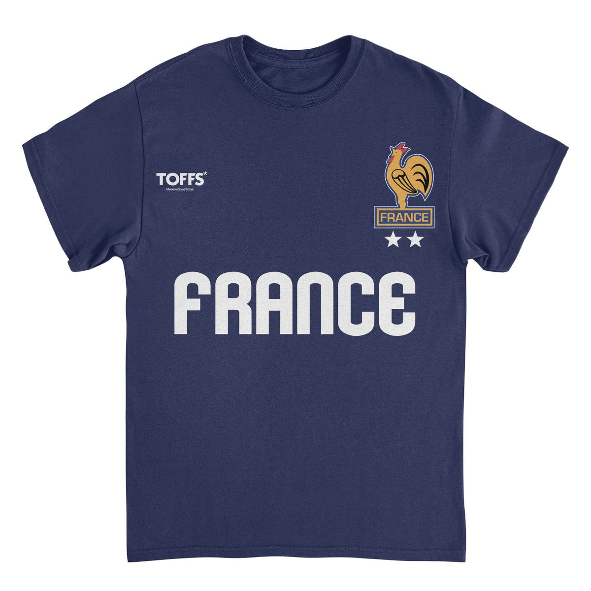 Toffs Retro Soccer Futbol France Navy T-Shirt