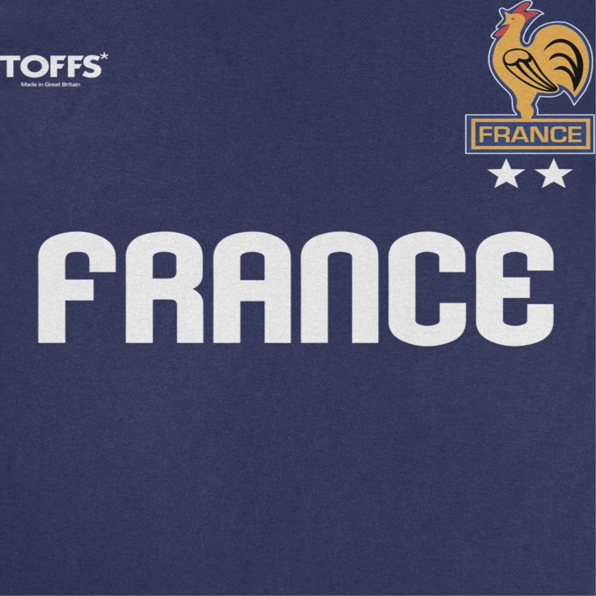 Toffs Retro Soccer Futbol France Navy T-Shirt