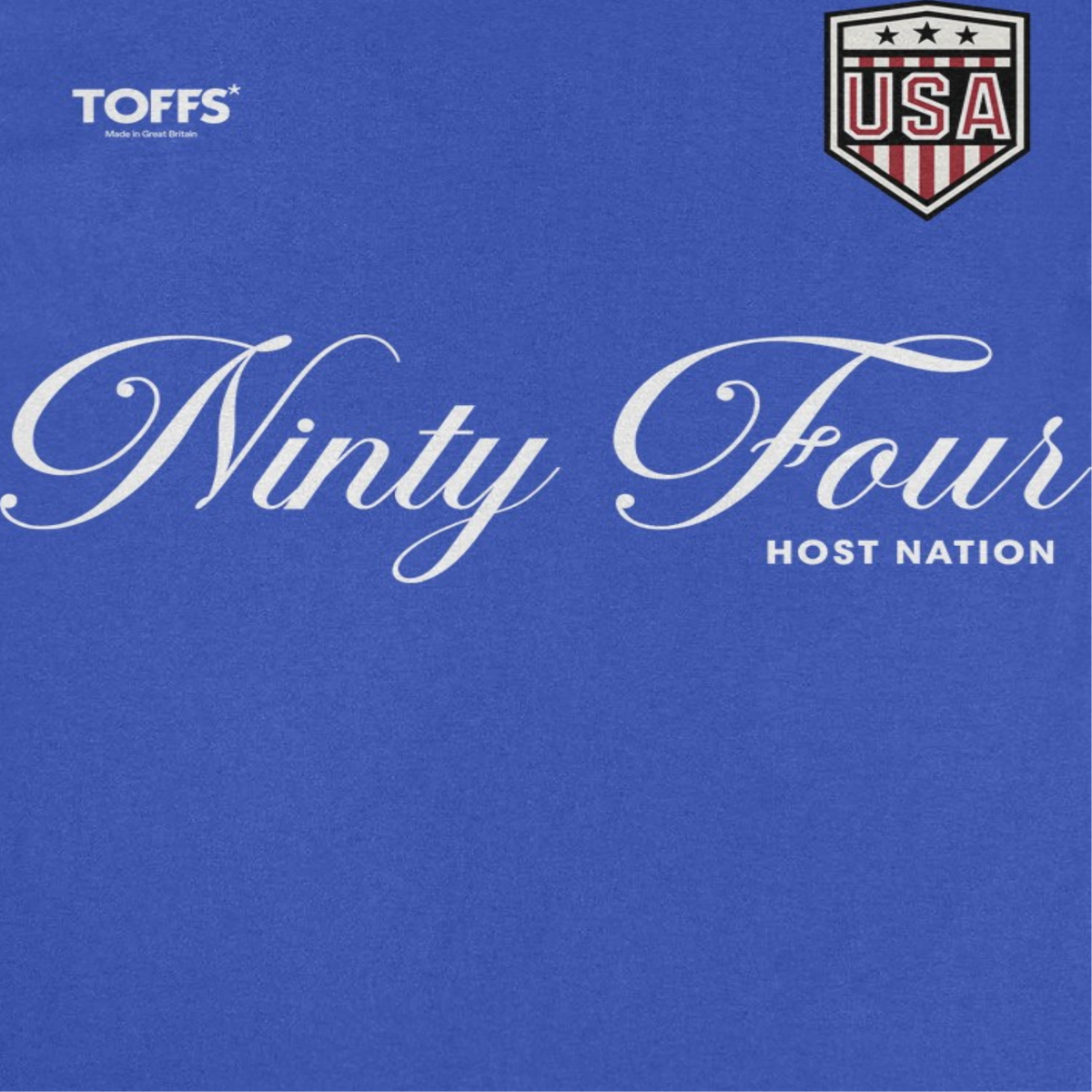 Toffs Retro Soccer Futbol Ninty Four Host Nation Royal T-Shirt