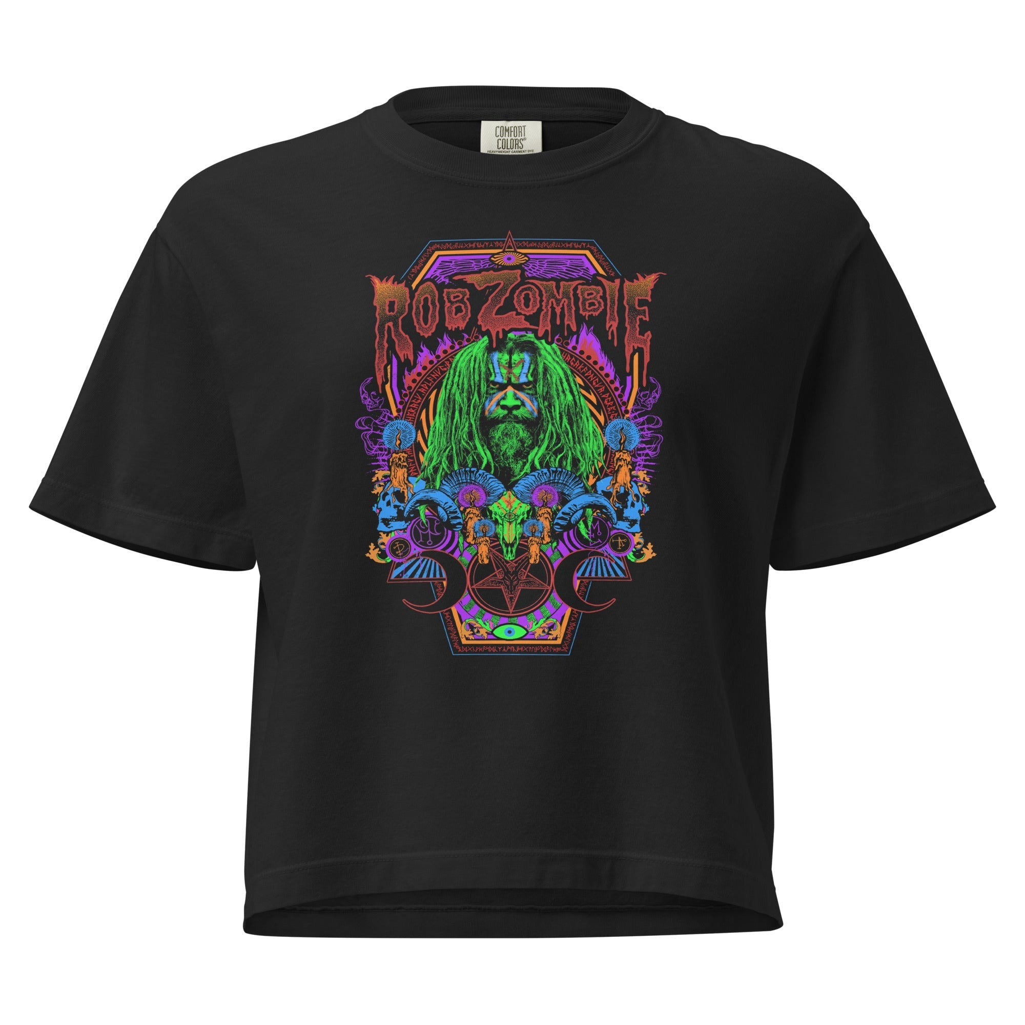 Rob Zombie Pyschadelic Mineral Wash Womens Crop Top