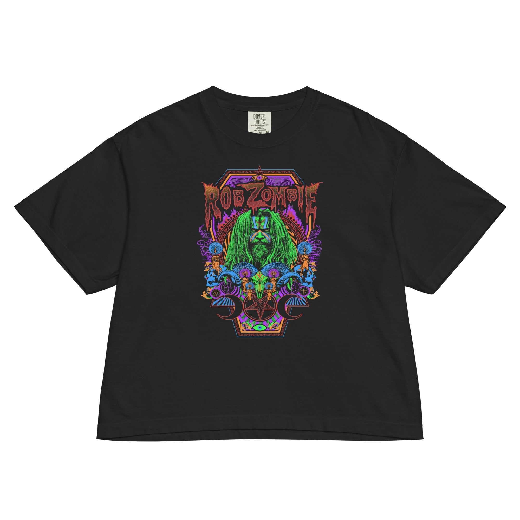Rob Zombie Pyschadelic Mineral Wash Womens Crop Top