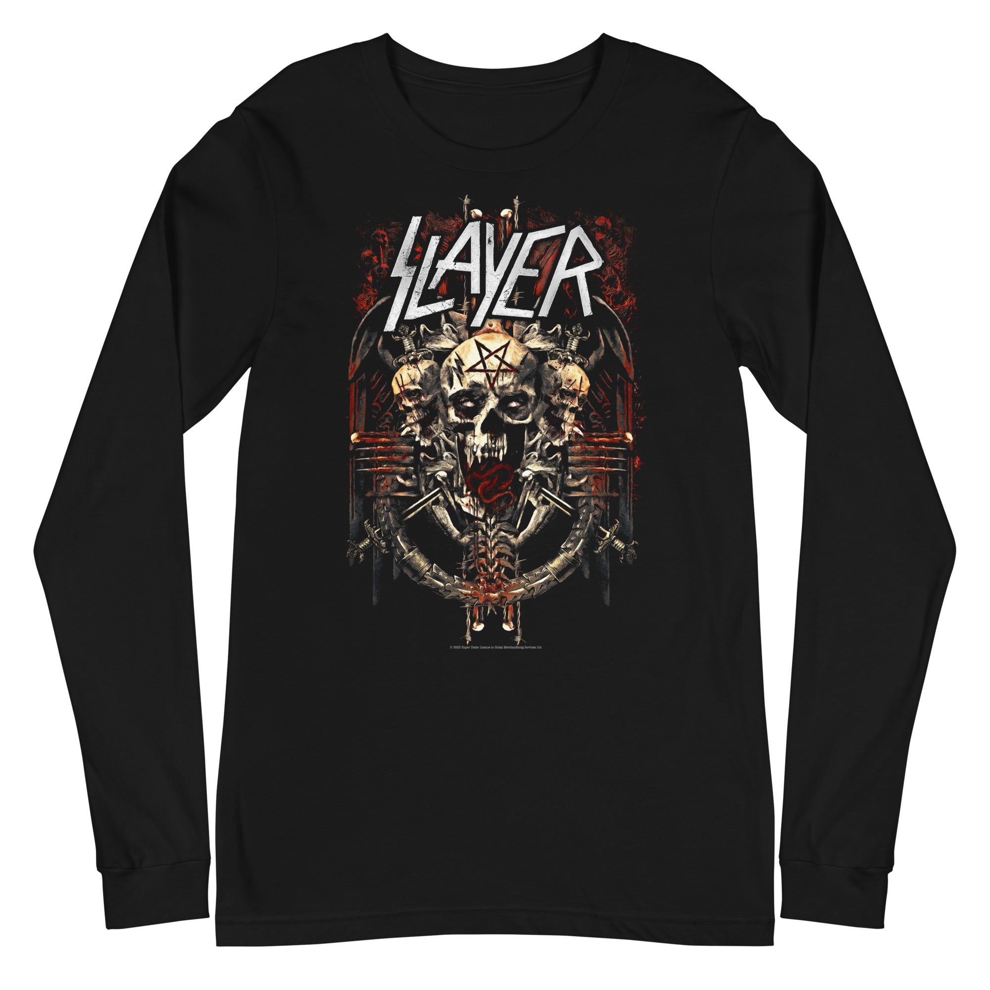 Slayer - Triple Skull Long Sleeve T-Shirt