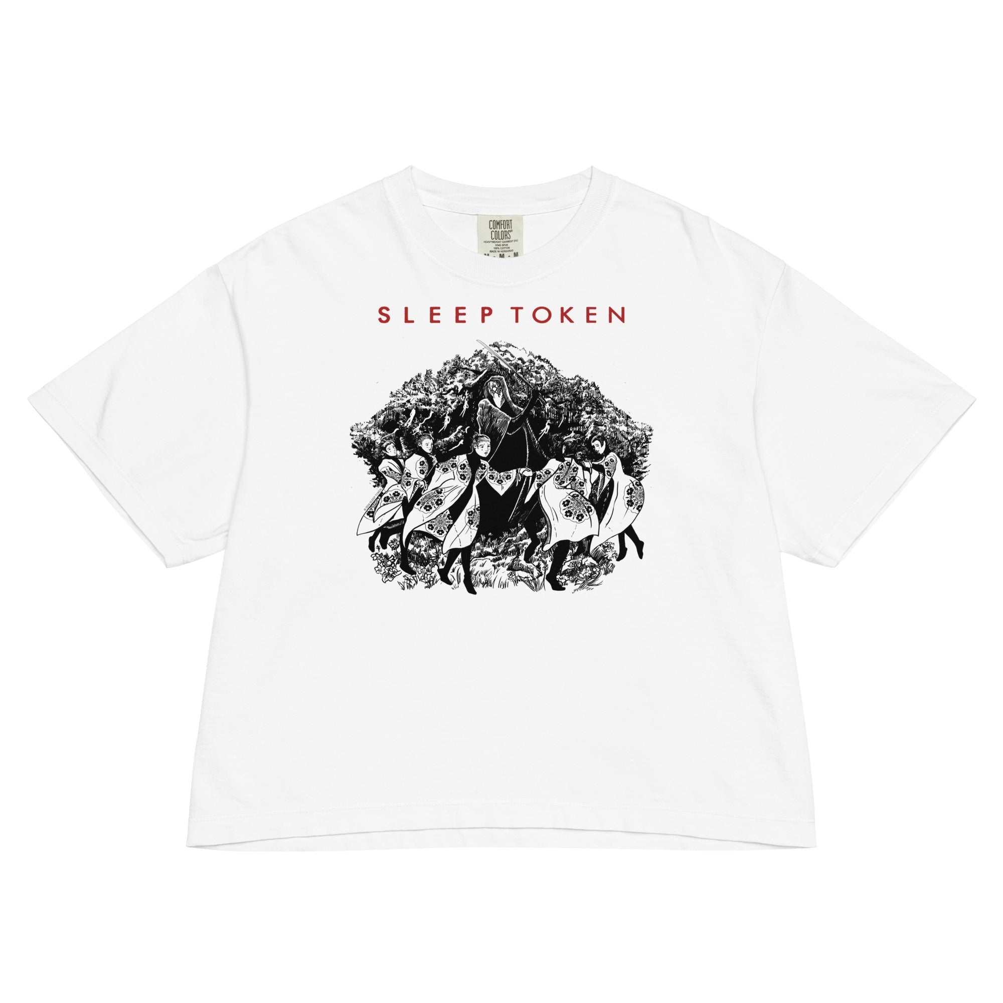 Sleep Token Bough Breaks Mineral Wash Womens Crop Top
