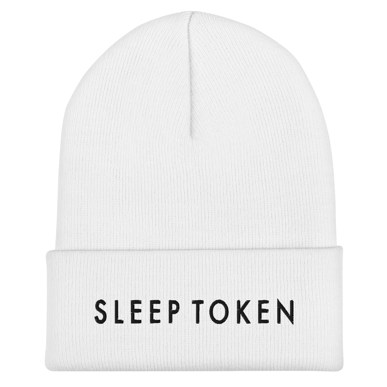 White embroidered beanie with &