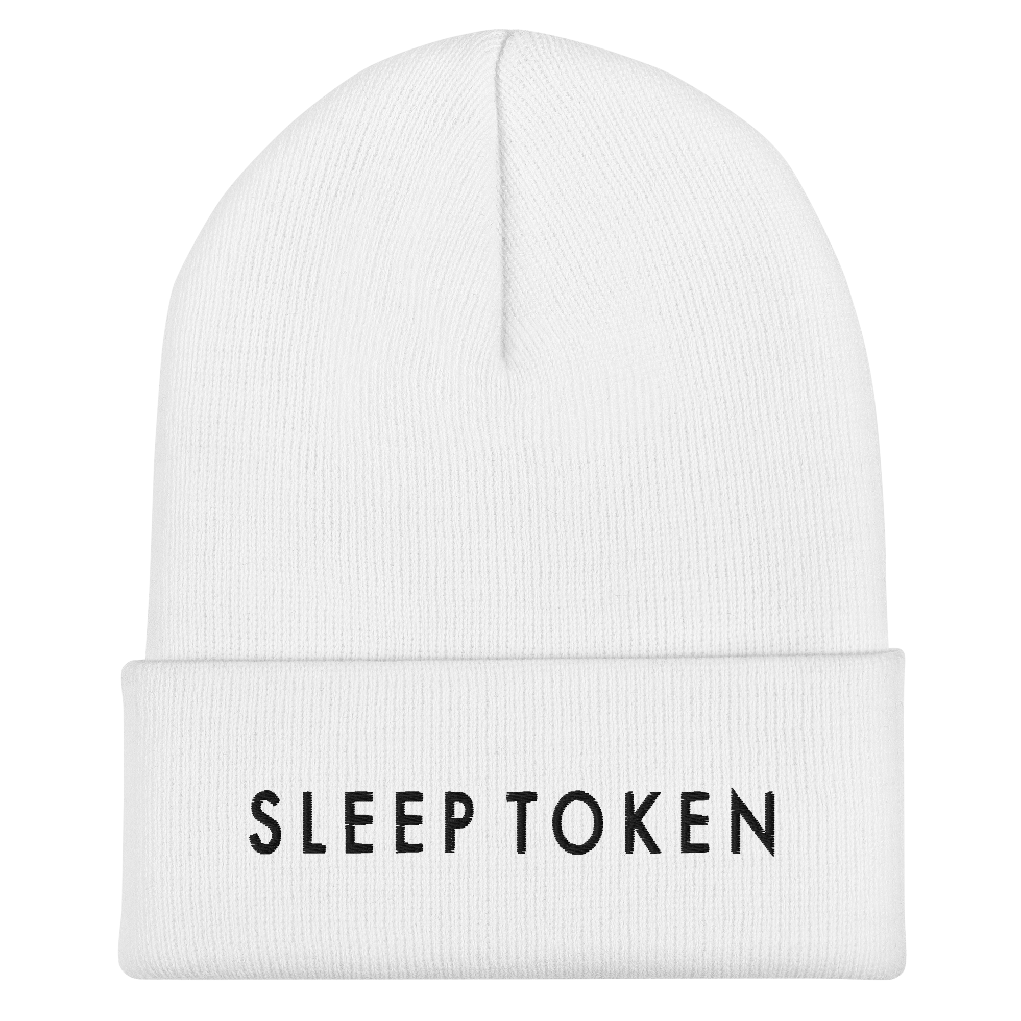 White embroidered beanie with &