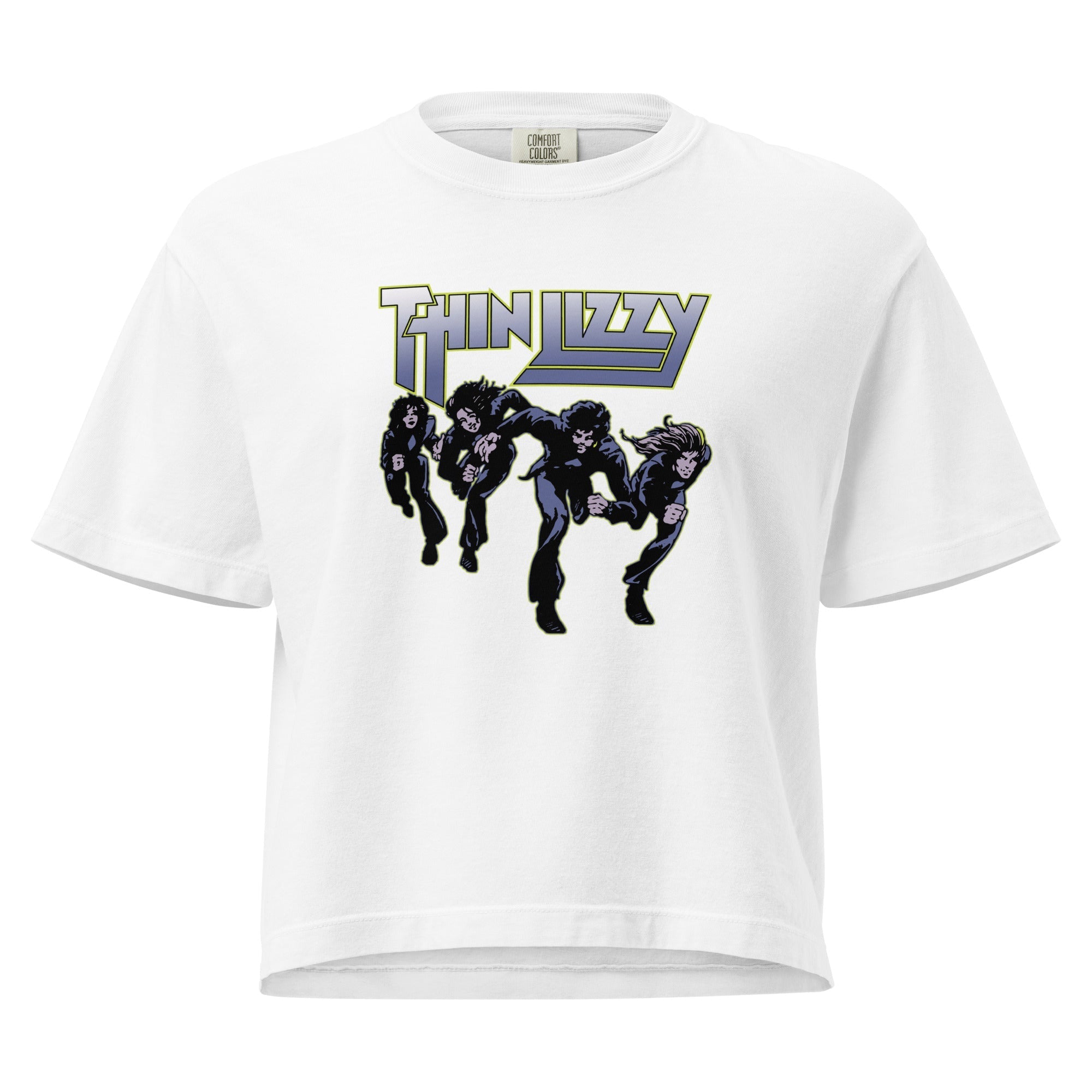 Thin Lizzy Jailbreakers Mineral Wash Womens Crop Top