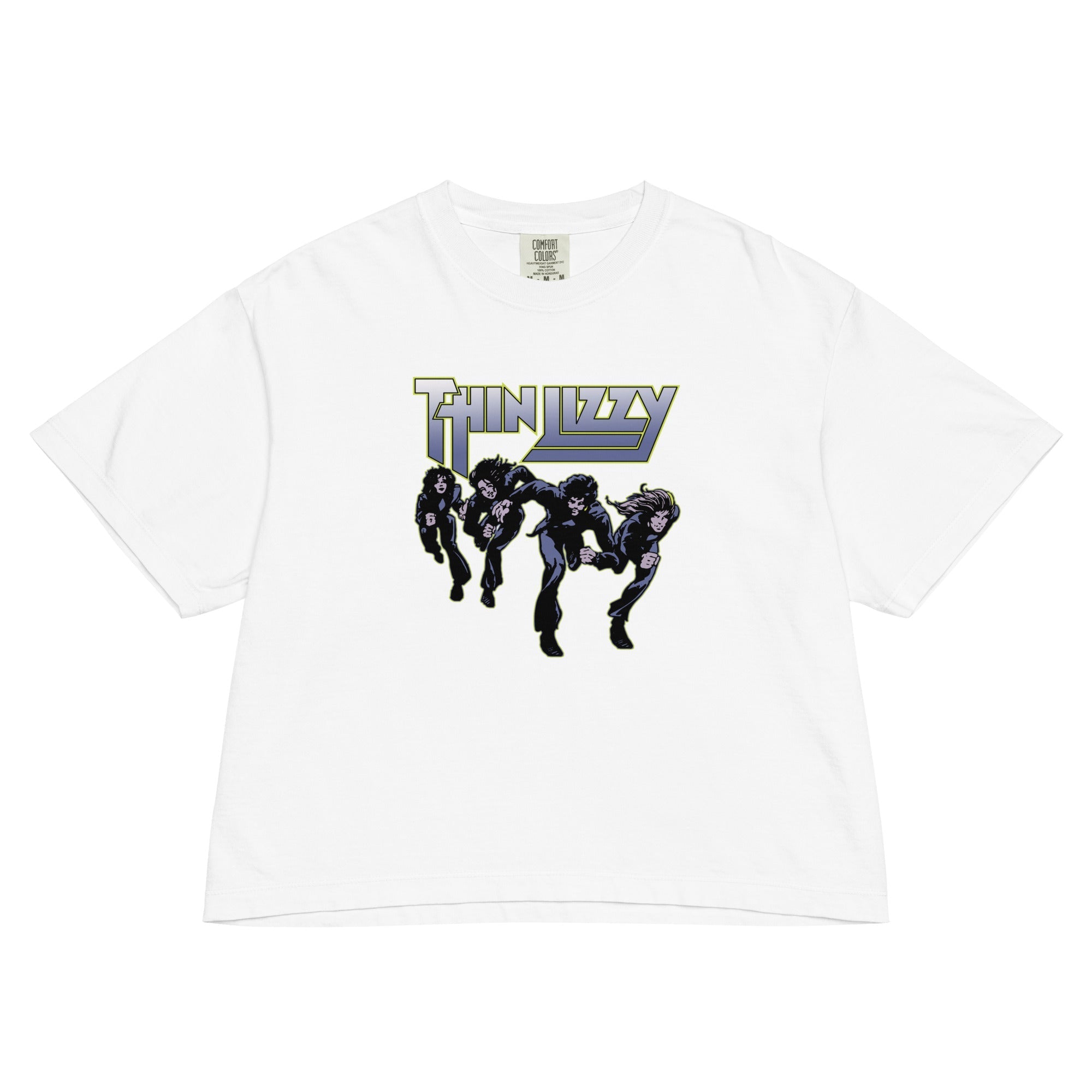 Thin Lizzy Jailbreakers Mineral Wash Womens Crop Top
