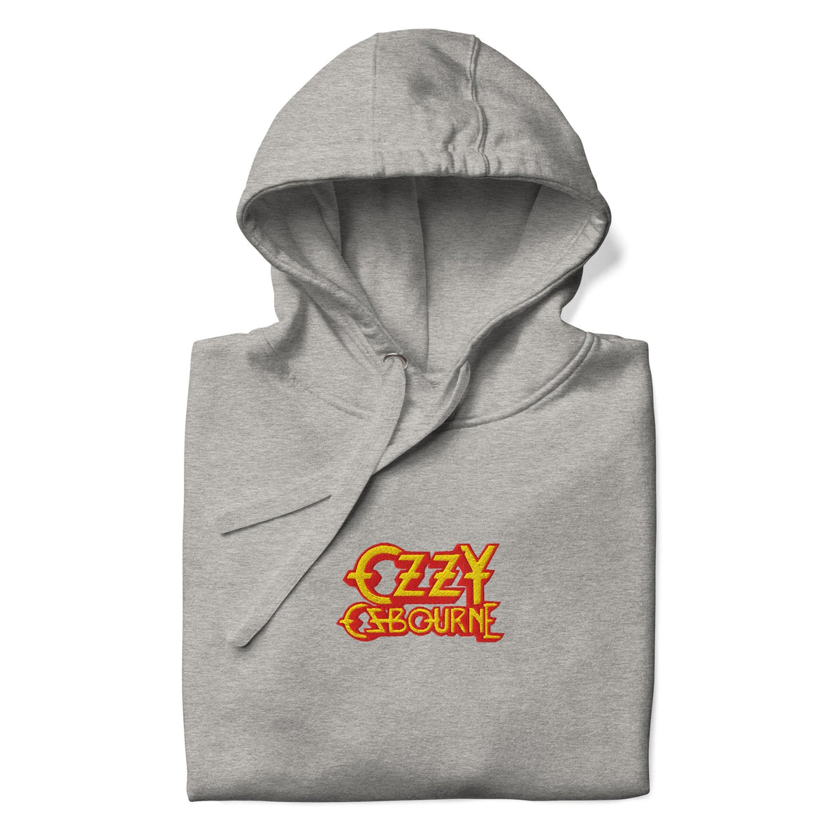 Gray hoodie with Ozzy Osbourne logo on a white background