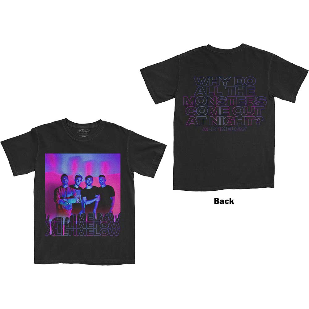 all time low: monsters ALL TIME LOW Attractive T-Shirt, Blurry Monster – Authentic Band Merch