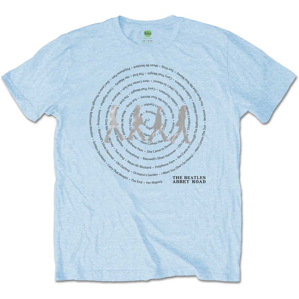 THE BEATLES Attractive T-Shirt, Abbey Road Songs Swirl