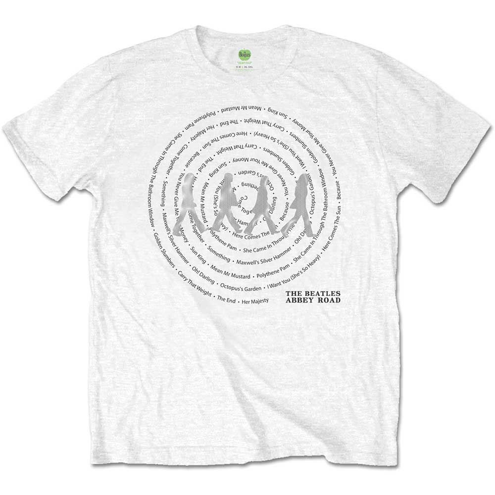 THE BEATLES Attractive T-Shirt, Abbey Road Songs Swirl