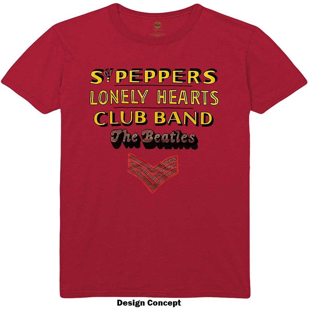 THE BEATLES Attractive T-Shirt, Sgt Pepper Stacked