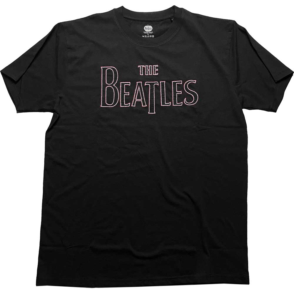 THE BEATLES Attractive T-Shirt, Drop T Logo (Embroidered)