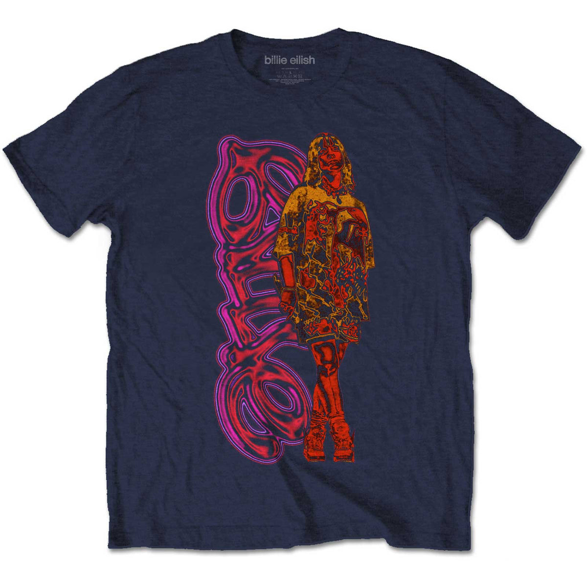 BILLIE EILISH Attractive T-Shirt, Neon Logo & Billie