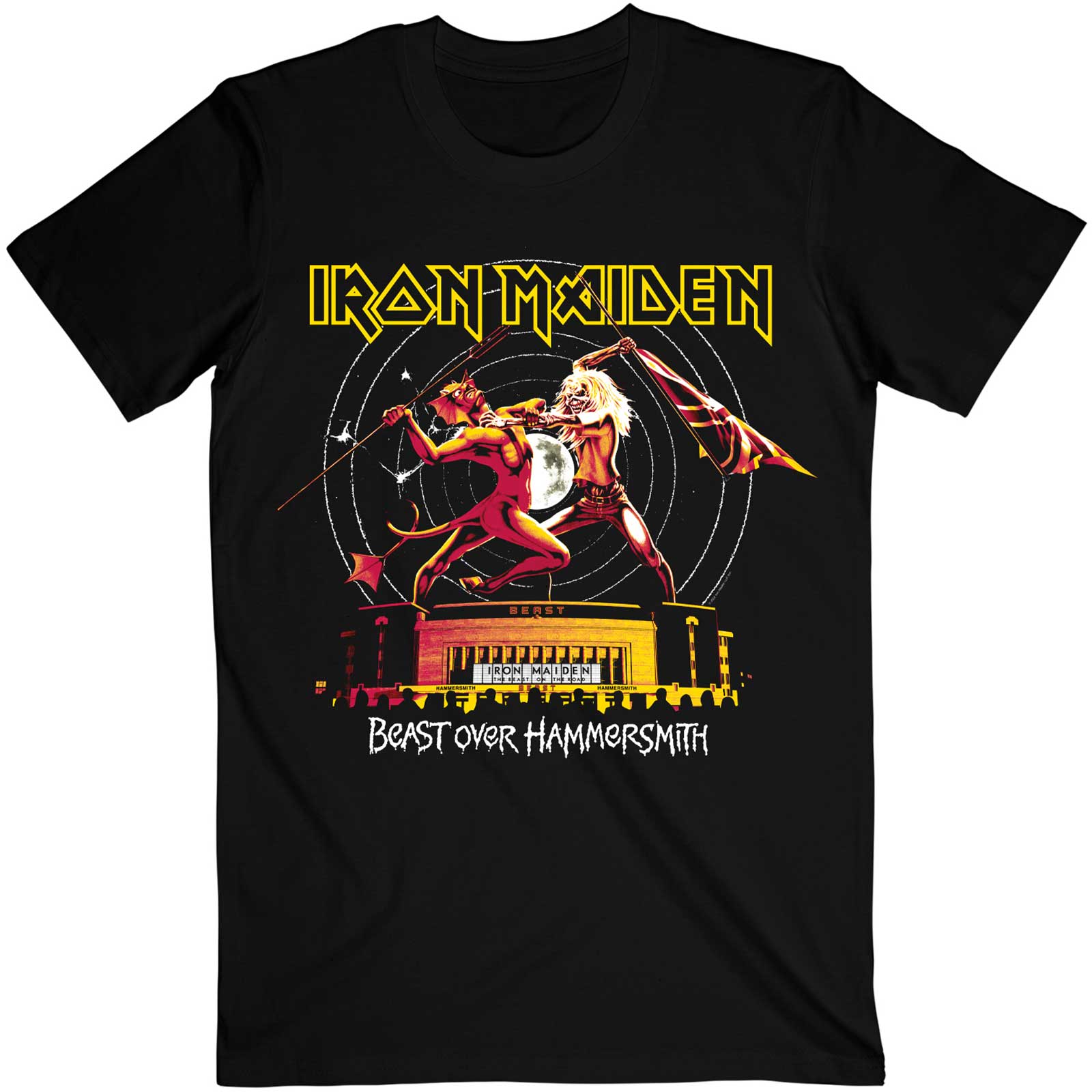IRON MAIDEN Attractive T-Shirt, Beast Over Hammersmith Eddie & Devil Tonal