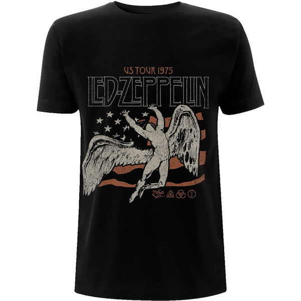 LED ZEPPELIN Attractive T-Shirt, US 1975 Tour Flag