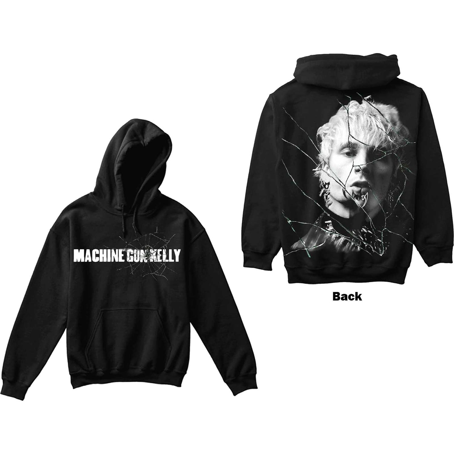 MACHINE GUN KELLY Attractive Hoodie, Cracked Glass