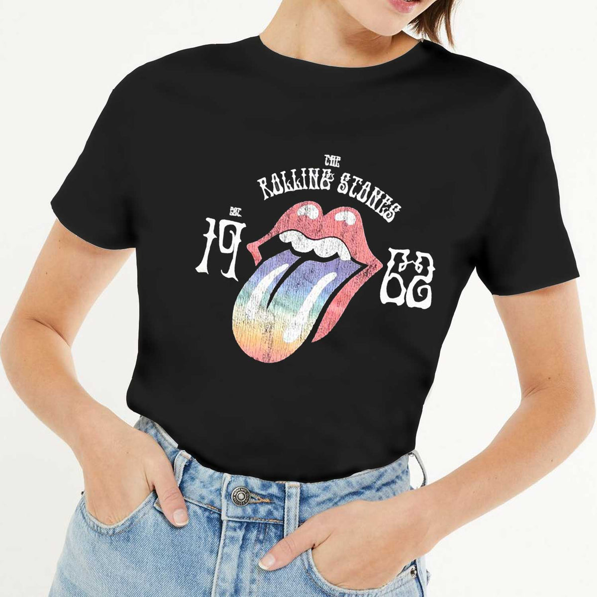 The Rolling Stones T-Shirt for Ladies — Sixty Rainbow Tongue &