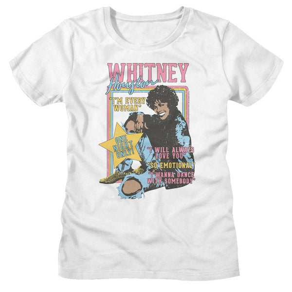 Women Exclusive WHITNEY HOUSTON T-Shirt, One Night Only