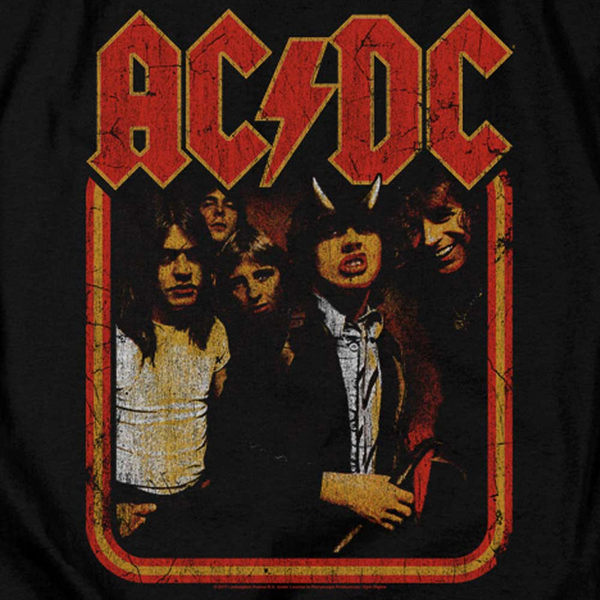 V-Neck AC/DC T-Shirt, Distressed Highway to Hell