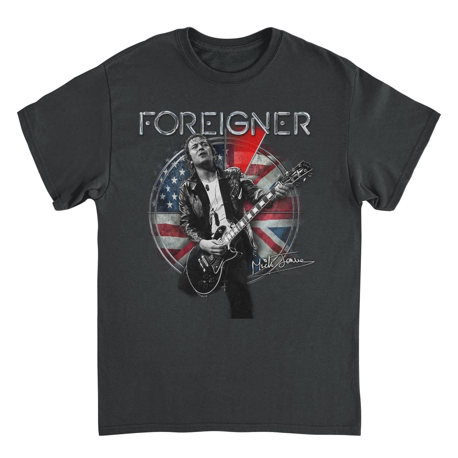 Foreigner Mick Jones Guitar Black T-Shirt