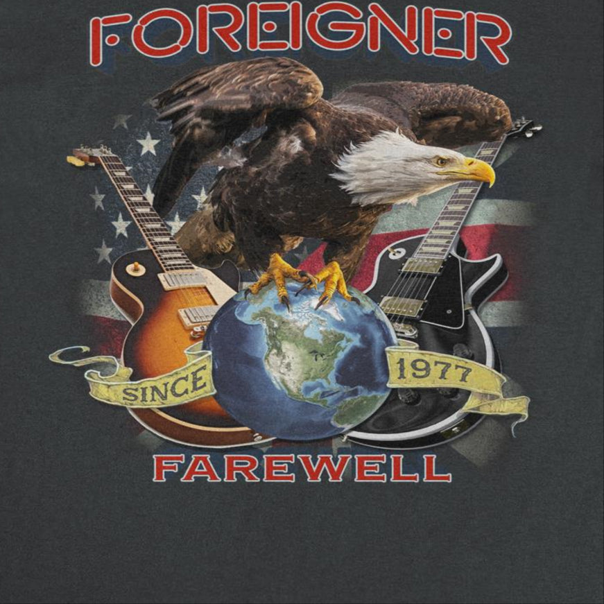 Foreigner Farewell Eagle Black T-Shirt