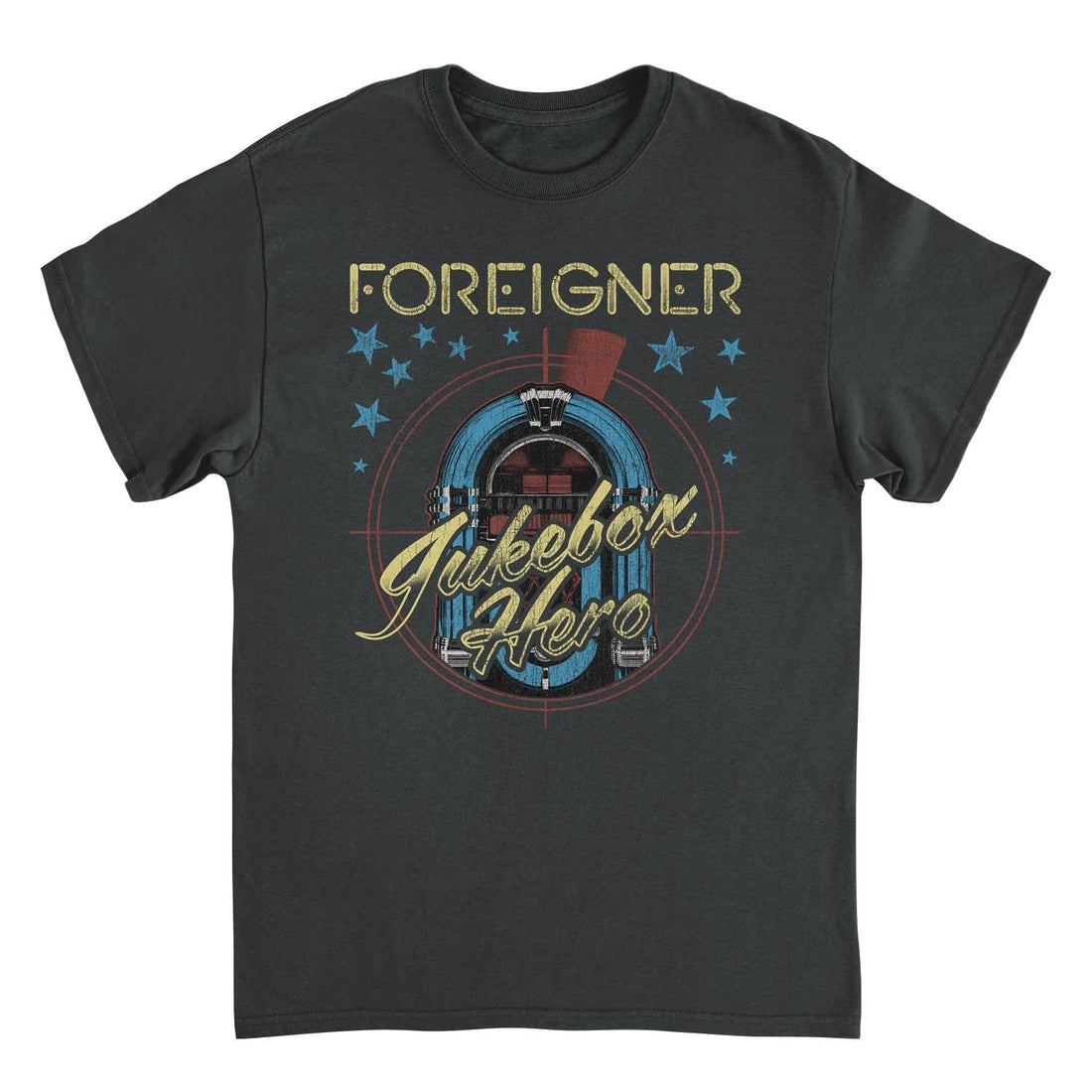 Foreigner Jukebox Here Black T-Shirt