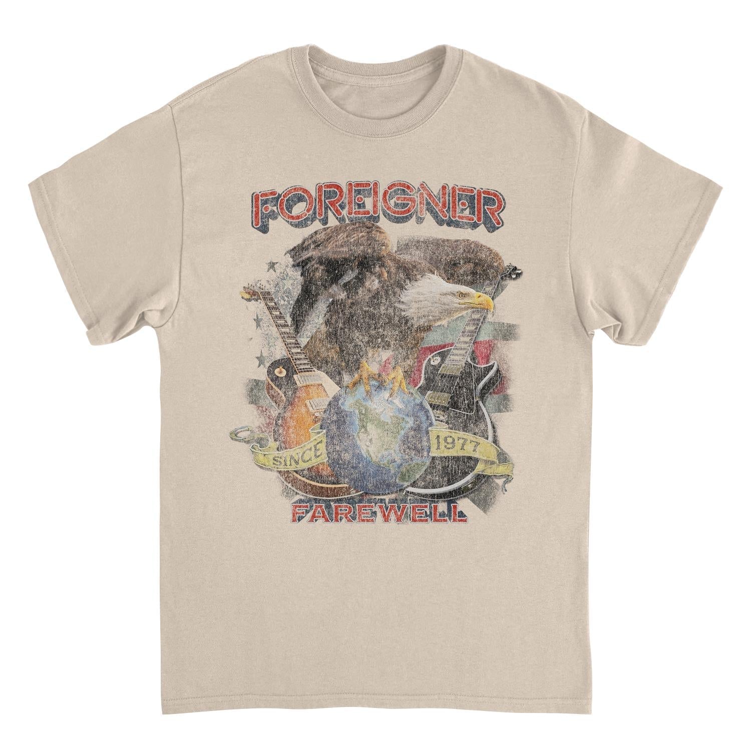 Foreigner Farewall Eagle Distress Sand T-Shirt