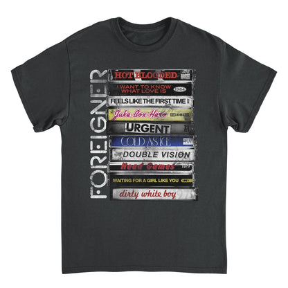 Foreigner Stacked Tapes Black T-Shirt