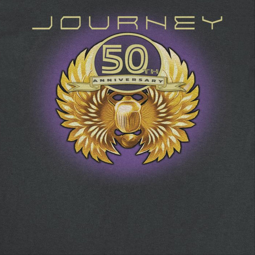 Journey 50th Anniversary Gold Scarab Black T-Shirt