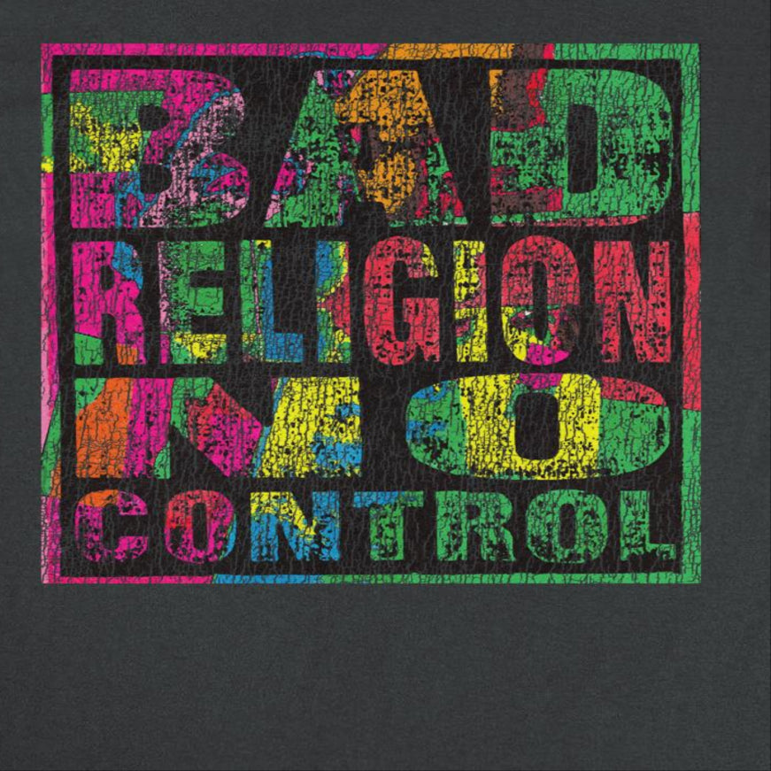 Bad Religion No Control Distress Black T-Shirt