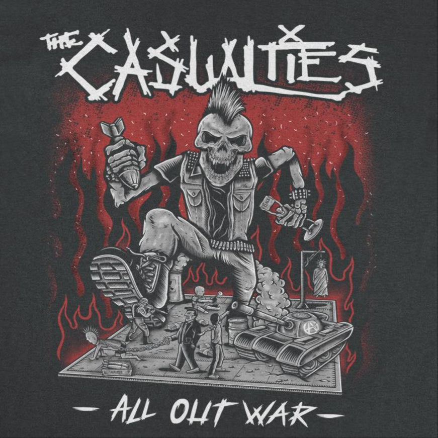 The Casualties All Out War Front Black T-Shirt