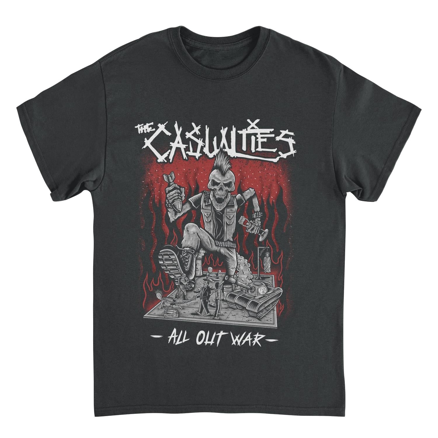 The Casualties All Out War Front Black T-Shirt