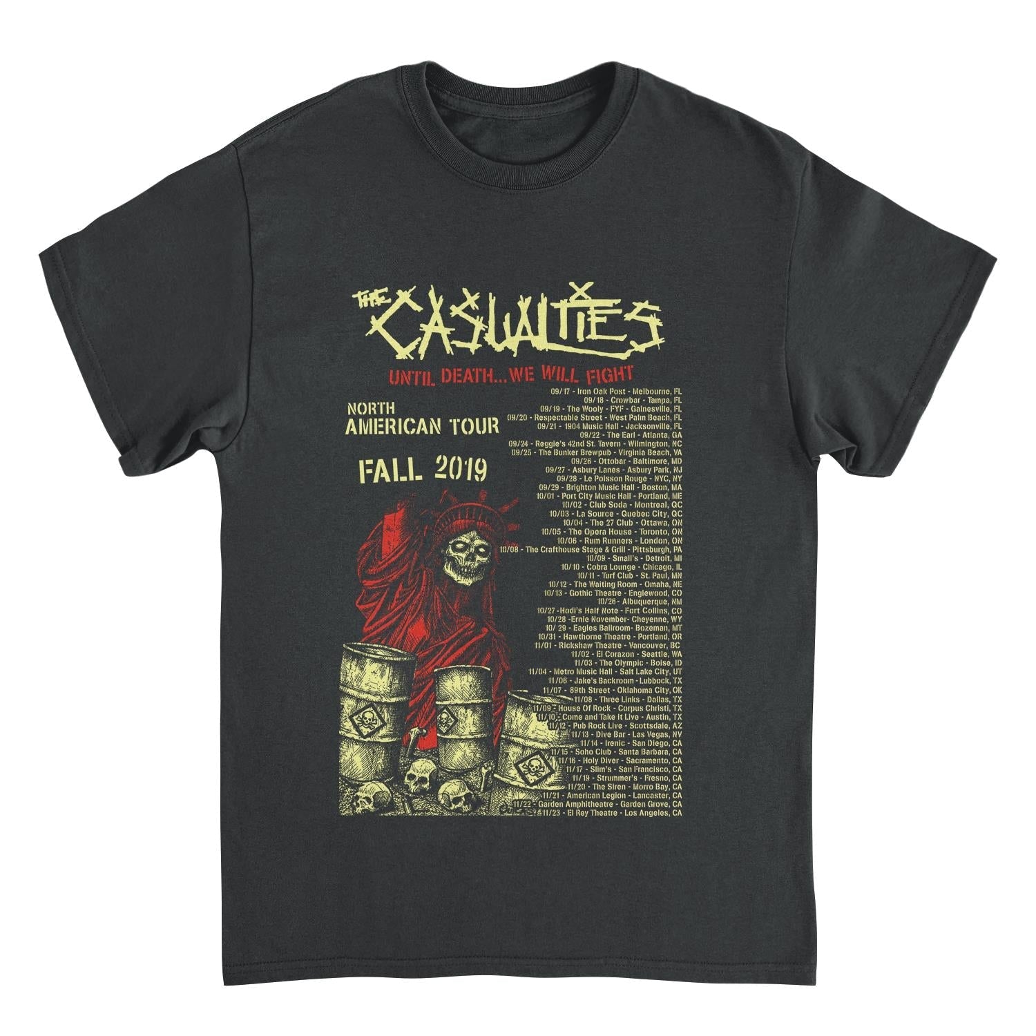 The Casualties Until Death Tour Back Black T-Shirt