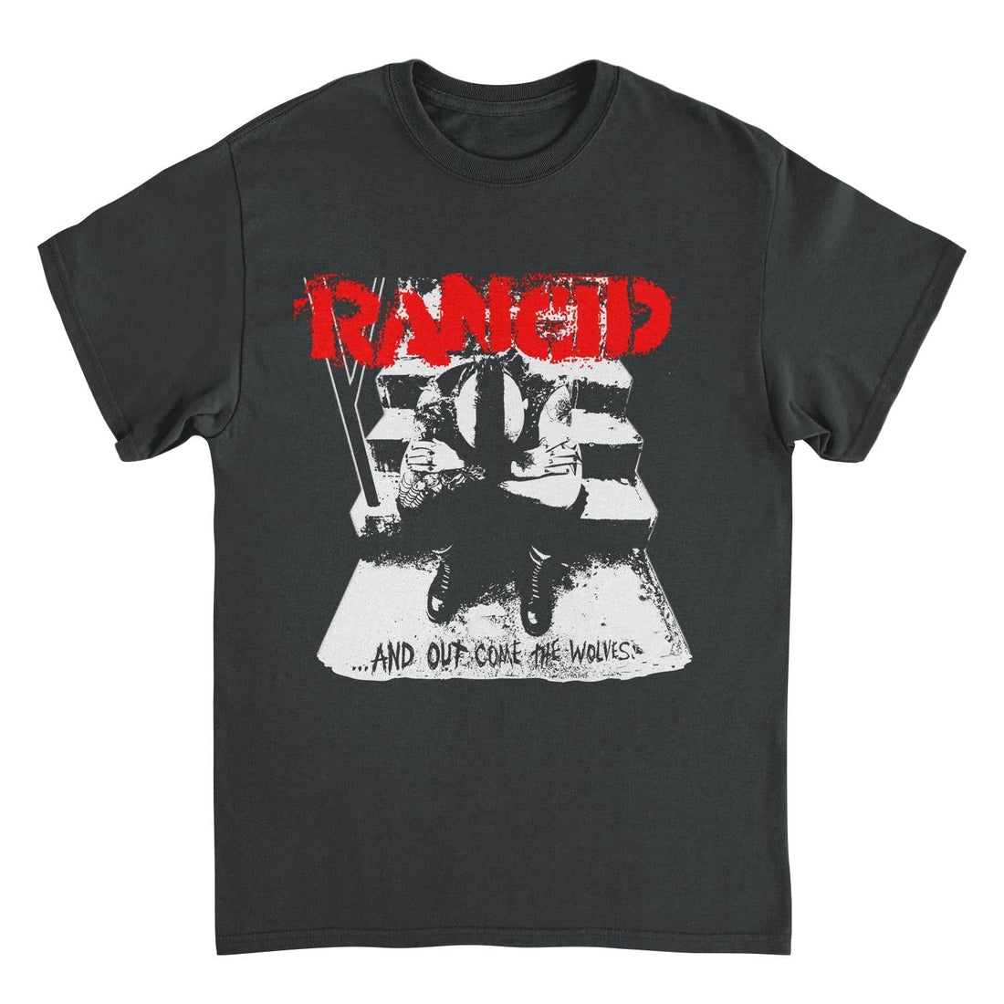 Rancid And Out Come the Wolves Artwork White Black T-Shirt