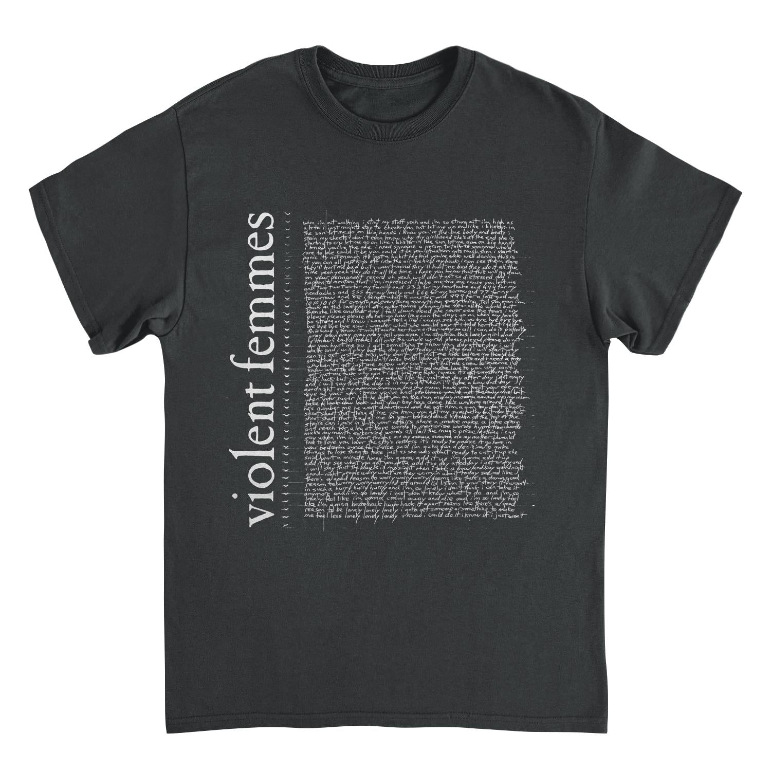 Violent Femmes Tour Lyrics Front Vf Black T-Shirt