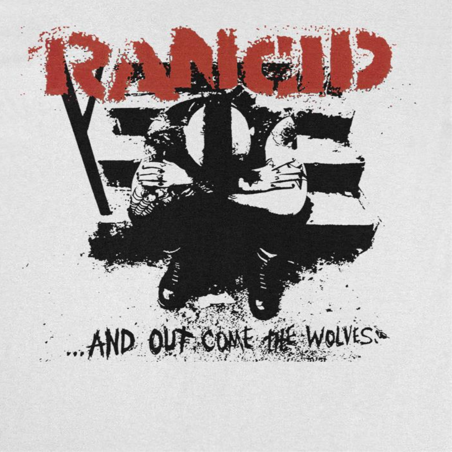 Rancid And Out Come the Wolves Artwork Black White T-Shirt