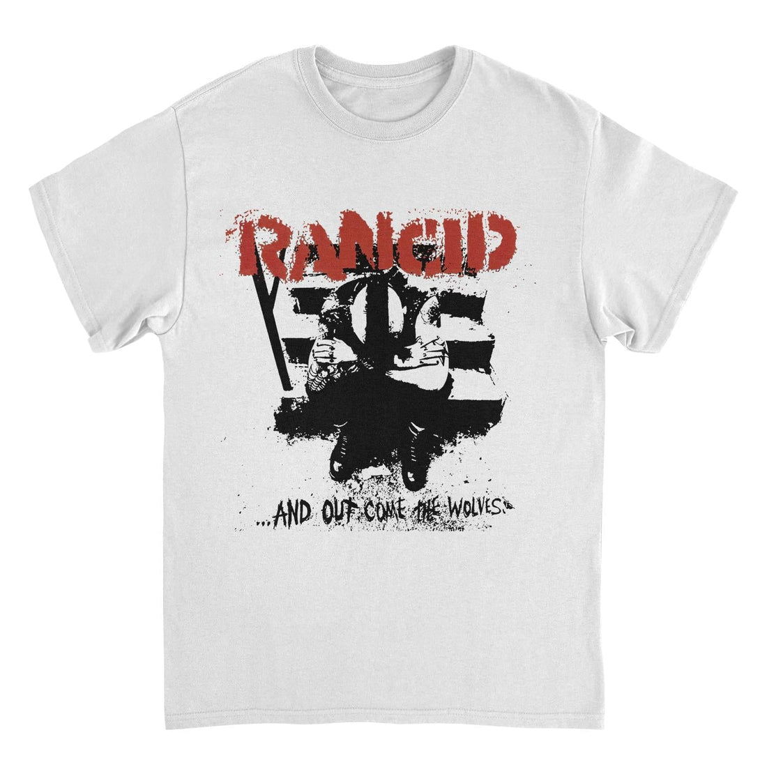 Rancid And Out Come the Wolves Artwork Black White T-Shirt