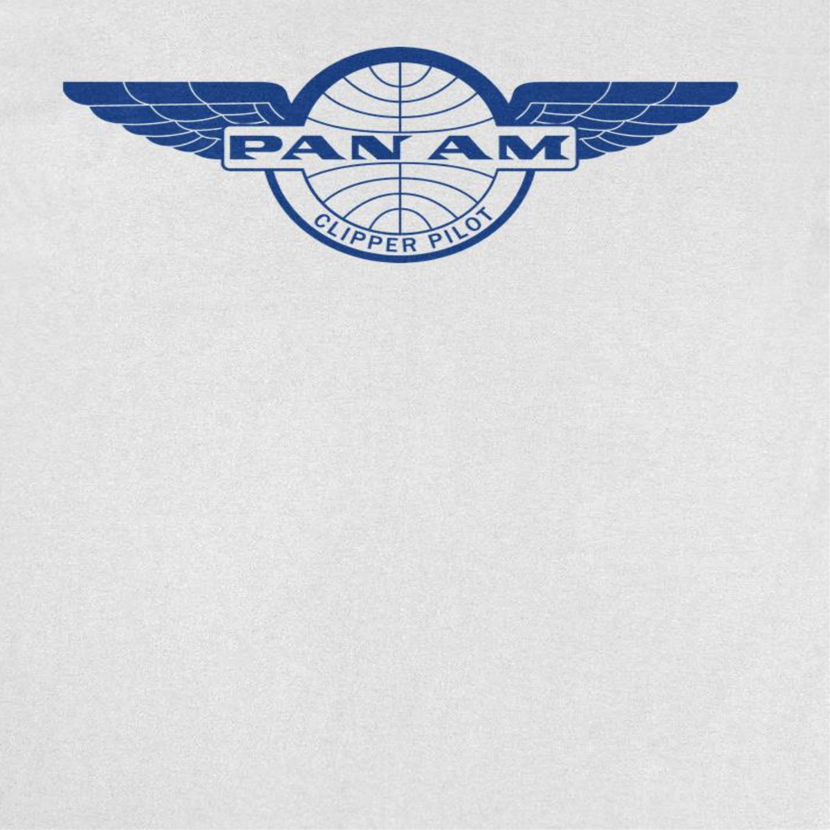 Pan Am Clipper Pilot Blue Print White T-Shirt