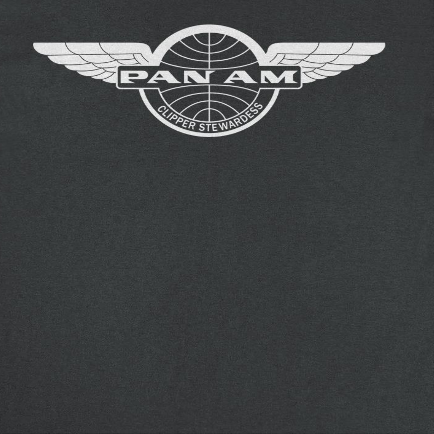 Pan Am Clipper Stewardess White Print Black T-Shirt
