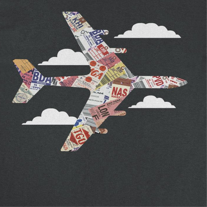 Pan Am Plane Baggage Tags Black T-Shirt