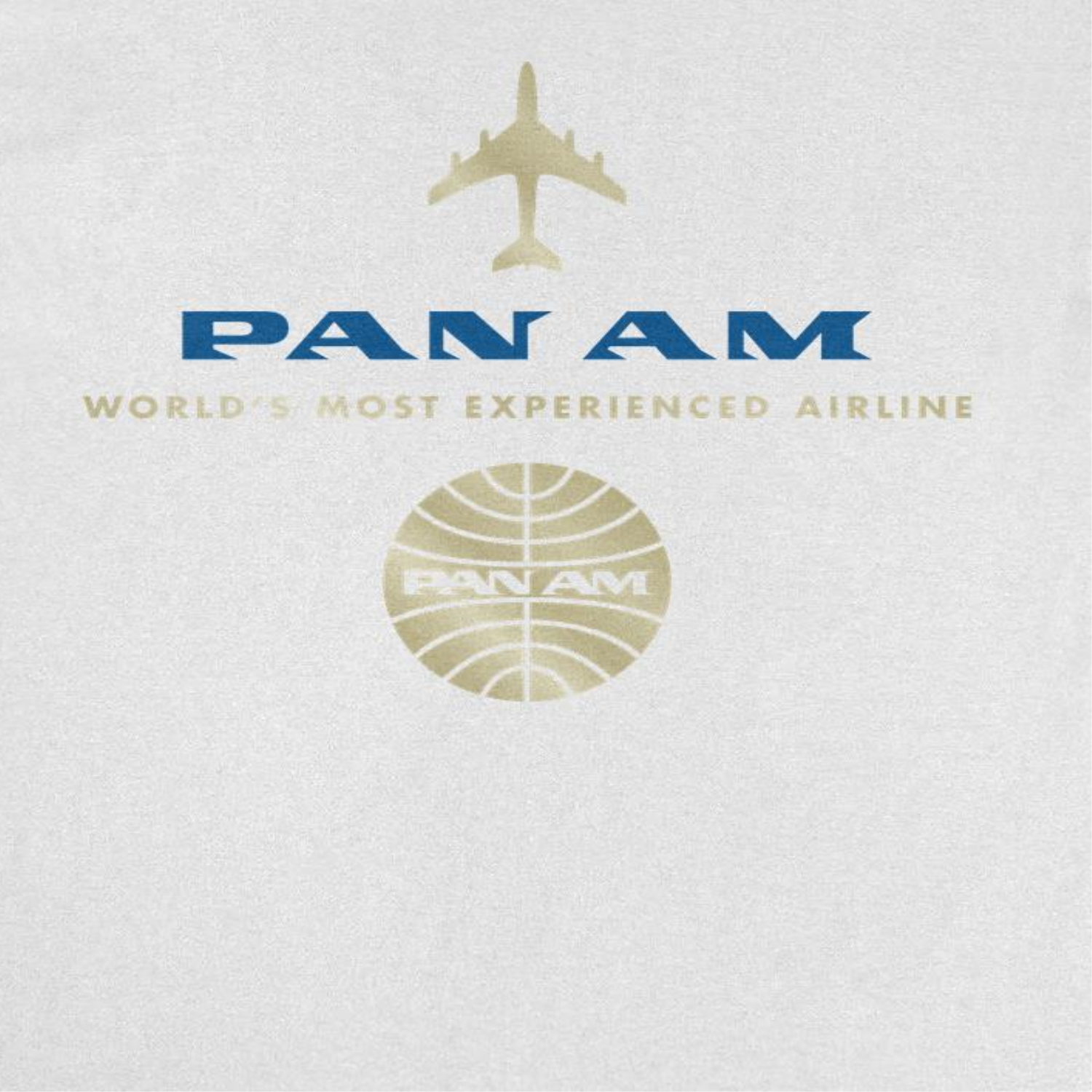 Pan Am Worlds Most Experienced Airline Gold White T-Shirt