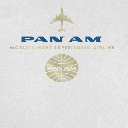 Pan Am Worlds Most Experienced Airline Gold White T-Shirt