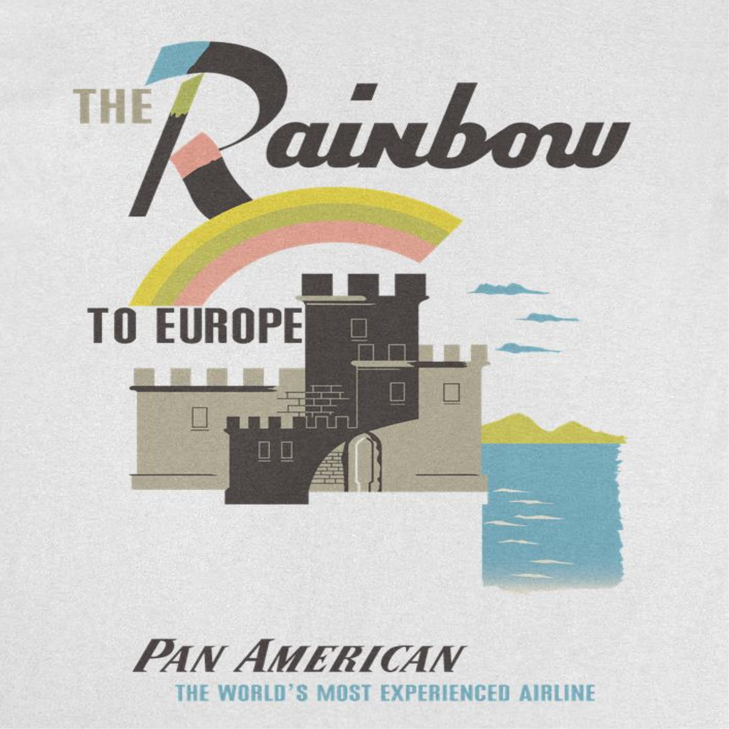 Pan Am the Rainbow to Europe White T-Shirt