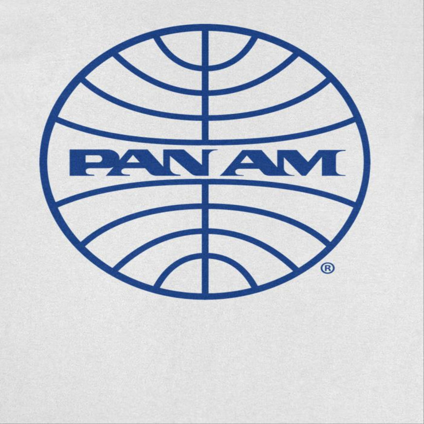 Pan Am Classic Blue Logo in White T-Shirt