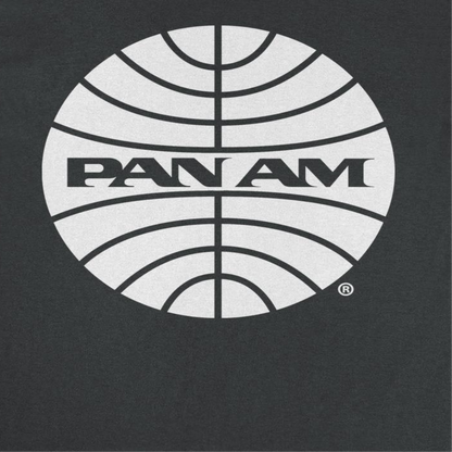 Pan Am White Outline Logo Black T-Shirt