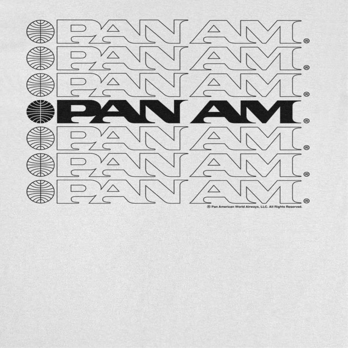 Pan Am Text Logo Cascade White T-Shirt